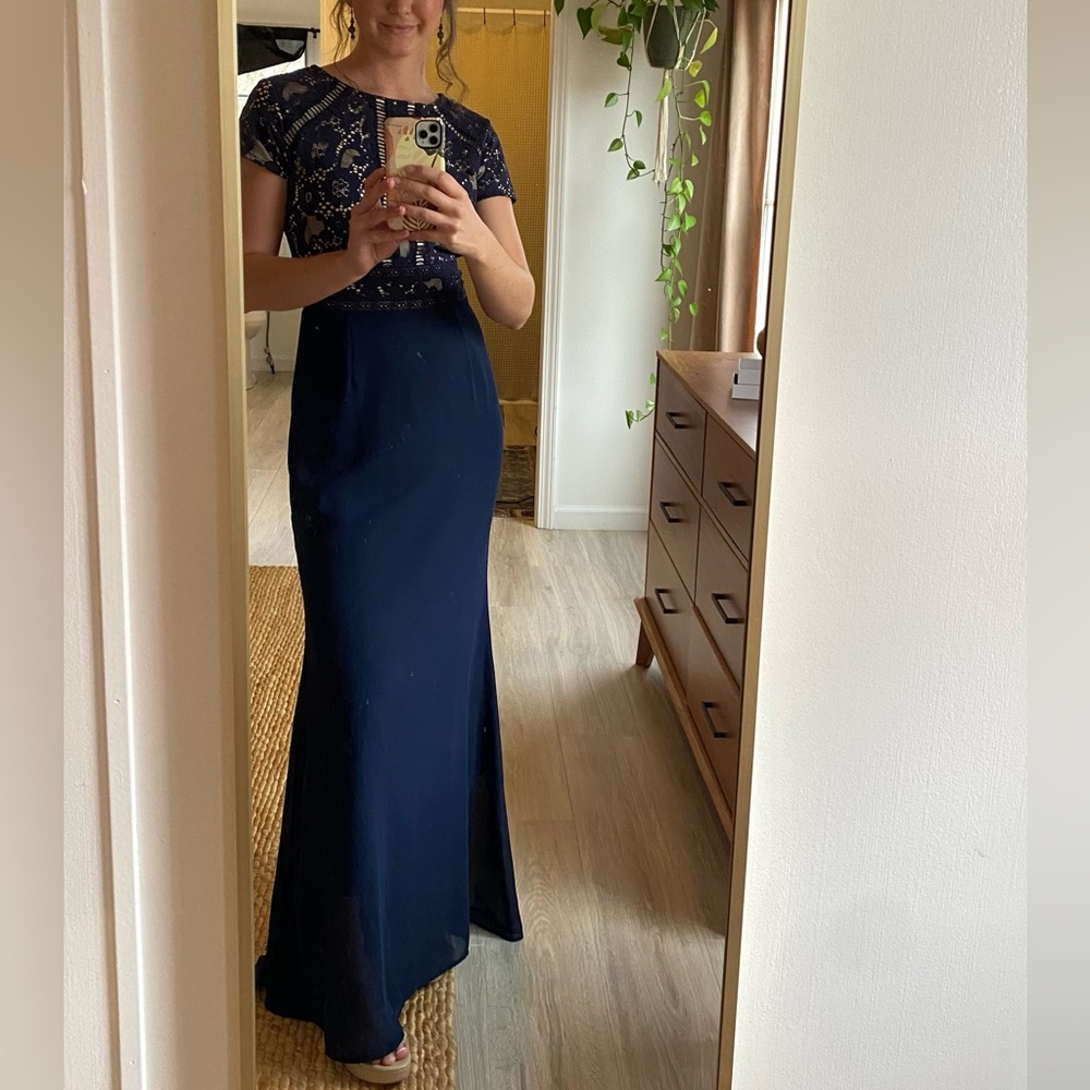 Bohme Navy Lace Maxi Dress